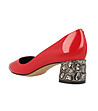 Червени дамски кожени обувки с лъскав ефект Thalia-2 снимка