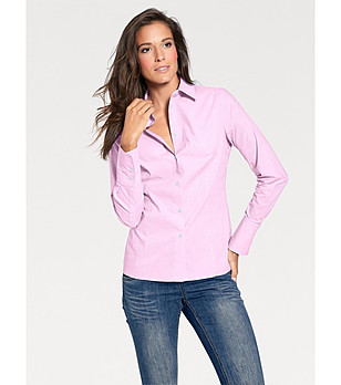 Розова памучна дамска риза Ness снимка