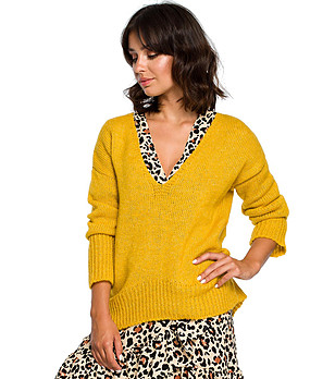 Жълт дамски пуловер Alberta снимка