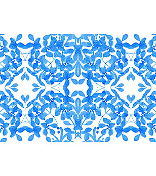Постелка в бяло и синьо 52х75 см снимка