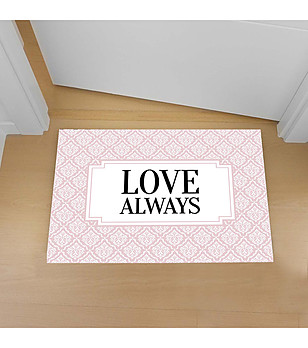 Постелка с принт Love Always в розово и бяло 52х75 см снимка