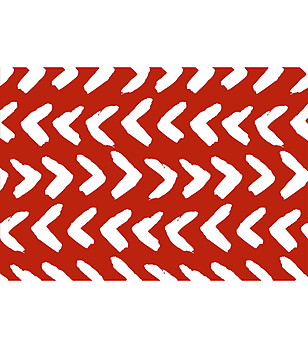 Червена постелка с бял фигурален принт 52х75 см снимка