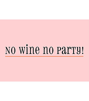 Светлорозова постелка с принт No wine No party 52х75 см снимка