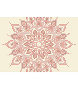 Постелка в цвят екрю и розови нюанси 52х75 см снимка