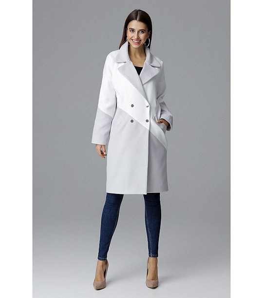 Дамско палто в сиво и бяло Alexa снимка