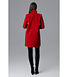 Елегантно червено дамско палто Mishele-1 снимка
