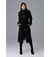 Елегантно дълго дамско черно палто Roxana-0 снимка