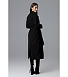 Елегантно дълго дамско черно палто Roxana-1 снимка