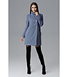 Елегантно синьо дамско палто Mishele-0 снимка
