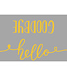Постелка в сиво и жълто с надпис Hello, Goodbye-0 снимка