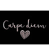 Черна постелка с розов принт Carpe Diem 52х75 см-0 снимка