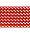 Червена постелка с бял принт Сърца-0 снимка