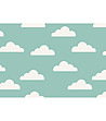 Постелка в цвят мента с принт Бели облаци-0 снимка