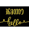 Постелка с принт Hello and Goodbye в черно и жълто 52х75 см-0 снимка