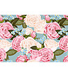 Постелка с рози в синьо, розово и цвят екрю 52х75 см-0 снимка