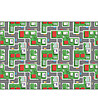 Ефектна постелка в зелено и сиво Лабиринт в града 52х75 см-1 снимка