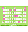 Постелка - игра в зелено, бяло и розово 52х75 см-1 снимка