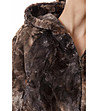 Дамско палто в кафяво и бежово с качулка Camel-2 снимка