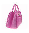 Розова дамска кожена чанта с релеф Catalpa-2 снимка