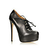 Черни дамски обувки на ток от естествена кожа Trissie-0 снимка