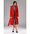 Червено дамско палто с вълна и кашмир Lina-2 снимка