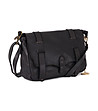 Черна дамска кожена чанта за рамо Cinisello -2 снимка
