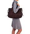 Дамска тъмнокафява кожена чанта Trescore  -4 снимка