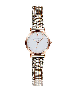 Розовозлатист часовник с бял циферблат Selesta снимка