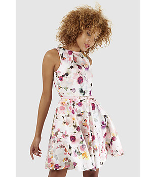 Многоцветна памучна рокля с флорален принт Nelly снимка