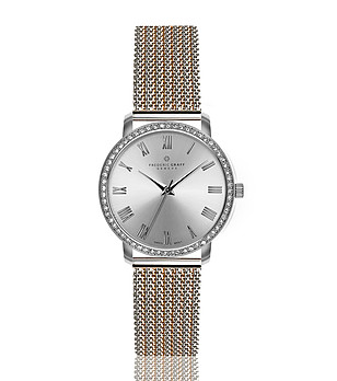 Сребрист дамски часовник с ефектна верижка Ruinette снимка