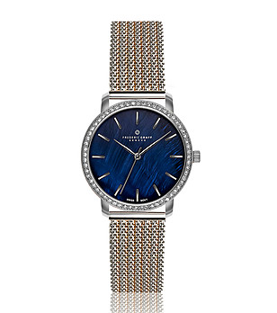 Сребрист дамски часовник с ефектна верижка Monte Leone снимка