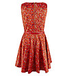 Червена памучна рокля с принт Falia-3 снимка
