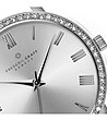 Сребрист дамски часовник с бяла кожена каишка Ruinette-2 снимка