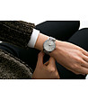 Сребрист дамски часовник с камъчета Ruinette-1 снимка