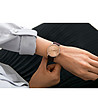 Златист дамски часовник с каишка в цвят бордо Ruinette -1 снимка