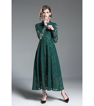 Зелена дантелена рокля Elisa снимка