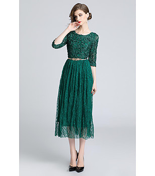 Зелена елегантна рокля Daniela снимка