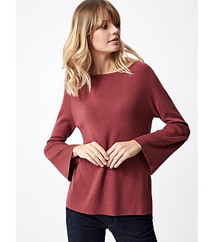 Дамски червен пуловер с естествени влакна Eileen снимка