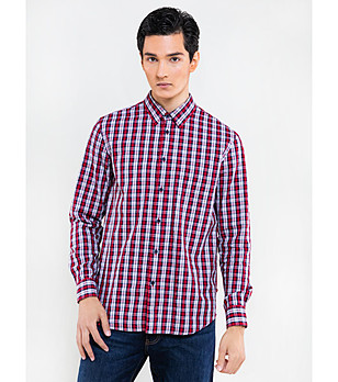 Многоцветна карирана памучна мъжка риза Tinson снимка
