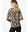 Бежов дамски пуловер с леопардов принт Lexy-1 снимка