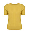 Жълта дамска блуза с къс ръкав Kingsley-0 снимка
