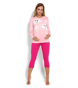 Пижама за бременни в розово и циклама Joana снимка