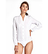 Бялa дамска риза тип боди с памук Salvena-0 снимка