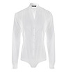 Бялa дамска риза тип боди с памук Salvena-4 снимка