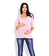 Розов дамски пуловер за бременни Mona-0 снимка