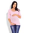 Розов дамски пуловер за бременни Mona-3 снимка