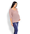 Дамски пуловер за бременни Mona в цвят капучино-2 снимка
