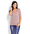 Дамски пуловер за бременни Mona в цвят капучино-3 снимка