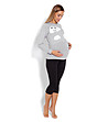 Пижама за бременни в сиво и черно Joana-2 снимка
