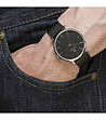 Сребрист мъжки часовник с черна верижка Tim-2 снимка